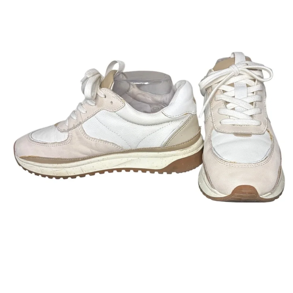 Madewell MWL Kickoff Trainer Sneakers‎ Leather in Antique Cream Multi Size 9